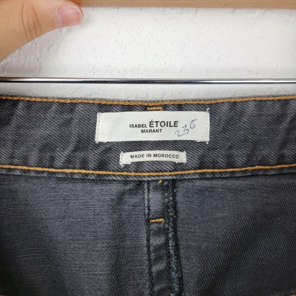 Isabel Marant Dark Gray Denim Pencil Skirt with Front Slit - Picture 7 of 11